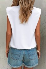 Solid Color Round Neck Casual Tops - Image 5