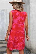 Fashion Floral Print Sleeveless Casual Dress - Image 5