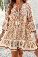 Bohemia Print V Neck Casual Dress - Image 2