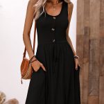 Fashion Solid Color Sleeveless Casual Dress
