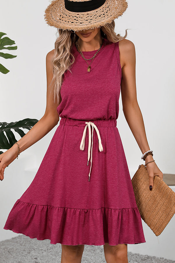 000_5a4cd5b1-62c9-4781-b476-8d3be346027e.jpg Fashion Solid Color Tie Waist Casual Dress - Image 1