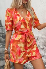 Fashion Printed Short Sleeve Casual Rompers - Image 5
