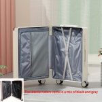 Minimalist Solid Color Hardside Suitcase, Casual Business, Thickened Carry-On With Wheels Luggage Case With Cup Holder & Hook - Image 8