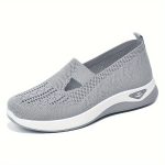 Women's Solid Color Knitted Sneakers, Soft Sole Platform Casual Walking Shoes, Low-top Breathable Daily Shoes