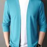 Men's Solid Knitted Cardigan, Casual Breathable Long Sleeve Slim-fit Open Front Sweater For Outdoor Activities - Image 10
