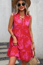 Fashion Floral Print Sleeveless Casual Dress - Image 3