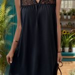 Fashion Lace Patchwork Solid Color Dress