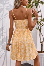 Floral Print Ruched Cute Casual Dress - Image 6