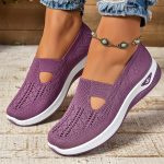 Women's Cut-out Sneakers, Casual Breathable Slip On Walking Shoes, Lightweight Outdoor Flat Shoes - Image 16