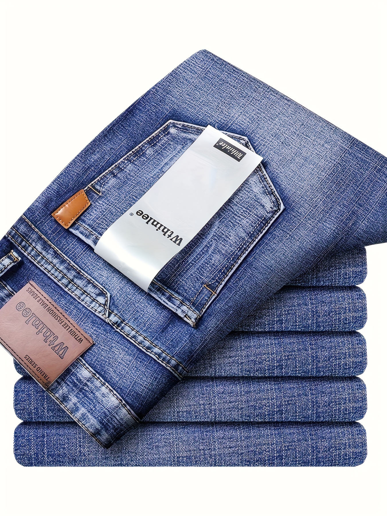 03410127-ef51-40f2-9a41-35959850a2ae.jpg Men's Classic Design Jeans, Semi-formal Stretch Jeans For Business - Image 1