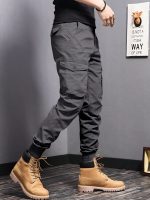 Men's Casual Tapered Multi Pocket Joggers, Chic Street Style Cargo Pants - Image 10