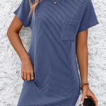 Stripe Round Neck Casual Dress