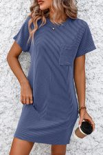 Stripe Round Neck Casual Dress