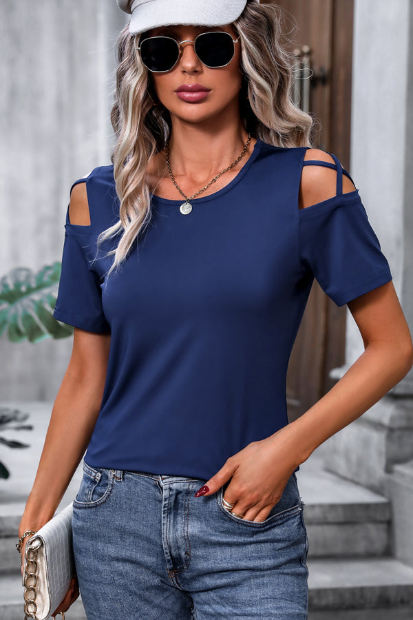 03_5faec50c-10c4-49e9-b717-e0b1df862623.jpg Cutout Shoulder Round Neck Casual Tops - Image 1