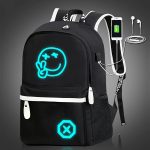 1pc Luminous Backpack, Men's Fashion Trendy Backpack, Large Capacity Lightweight Oxford Simple Cartoon Backpack - Image 3