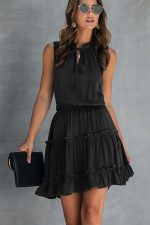 Stringy Selvedge Solid High Waisted Casual Dress - Image 5