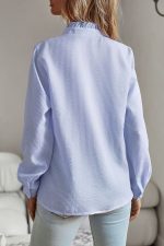 Stringy Selvedge Button Long Sleeve Casual Tops - Image 4