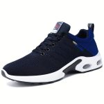 Men's Trendy Woven Knit Breathable Running Shoes, Comfy Non Slip Lace Up Soft Sole Sneakers For Men's Outdoor Activities - Image 3