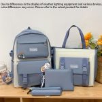 4pcs/set Stylish Student Backpack Tote Bag Handbag Pencil Bag Set, Casual Versatile Schoolbag For Daily Commute & Library - Image 5