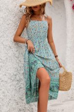 Fashion High Waist Floral Print Midi Dress - Image 6