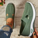 Women's Cut-out Sneakers, Casual Breathable Slip On Walking Shoes, Lightweight Outdoor Flat Shoes - Image 11