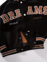 Men's Casual Hooded Varsity Jacket, Street Style Letter Print Jacket For School - Image 7