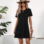 Fashion Solid Black Casual Dress - Image 7