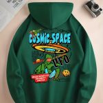 UFO & Alien Print Hoodie, Cool Hoodies For Men, Men's Casual Graphic Design Pullover Hooded Sweatshirt With Kangaroo Pocket Streetwear For Winter Fall, As Gifts - Image 2