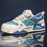 Men's Alphabet Print Trendy Skate Shoes With PU Leather Uppers, Wear-resistant Non Slip Lace-up Casual Sneakers For Outdoor, Men's Street Style Footwear - Image 8