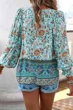 Fashion Floral Print Long Sleeve Casual Tops - Image 5