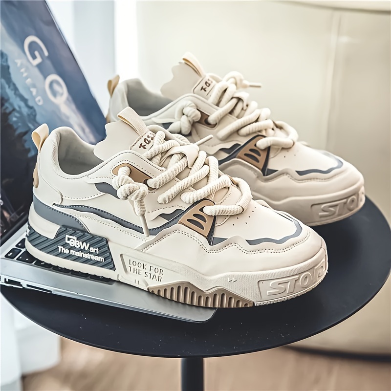 09c2bec60dc969a010f8c01066d2f07a.jpg Men's Trendy Street Style Skate Shoes, Comfy Non Slip Lace Up Casual Platform Sneakers For Men's Outdoor Activities - Image 1