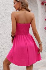 Fashion Solid Smocked Chest Mini Dress - Image 5