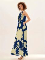 Graphic Print V Neck Maxi Dress, Boho Sleeveless Tank Dress For Spring & Summer, Women's Clothing - Image 4