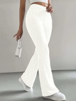 Solid High Waist Pants, Elegant Flare Leg Pants, Women's Clothing - Image 4