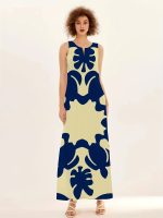 Graphic Print V Neck Maxi Dress, Boho Sleeveless Tank Dress For Spring & Summer, Women's Clothing - Image 6