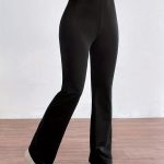 High Waist Flare Leg Pants, Casual Forbidden Pants For Spring & Summer, Women's Clothing