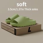 Solid Color EVA Pillow Slides, Lightweight Soft Sole Home Shower Slides, Non-Slip Beach Slides - Image 3