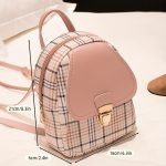 Plaid Backpack With Adjustable Straps, Cute Small Backpack, Zipper Casual Shoulder Bag, Card Wallet, Mobile Casual Phone Bag, Casual Camera Bag, Lipstick Bag, Key Bag, Single Shoulder Bag, Diagonal Span Bag, Backpack Dual Purpose (6.3*2.4*8.3)Inch