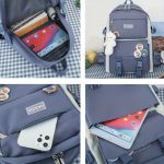 4pcs/set Stylish Student Backpack Tote Bag Handbag Pencil Bag Set, Casual Versatile Schoolbag For Daily Commute & Library - Image 12