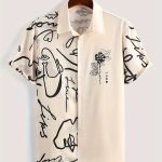 Men's Stylish Loose Giraffe Print Shirt, Casual Breathable Lapel Button Up Short Sleeve Shirt For Summer Outdoor Activities - Image 4