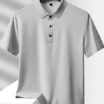 Men's Solid Seamless Short Sleeve Button Up Lapel Shirt, Lightweight Business Casual Style, Breathable Short Sleeve Top, Solid Color Classic Collar Summer Golf Shirts - Image 3