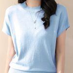 Solid Color Crew Neck Pullover Sweater, Casual Short Sleeve Ribbed Knitted Sweater For Every Day, Women's Clothing - Image 5