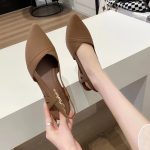 Women's Solid Color Wedge Heeled Shoes, Fashion Point Toe Platform Shoes, Comfortable Ankle Strap Shoes - Image 6