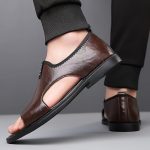 Plus Size Men's Open Toe Breathable Sandals, Comfy Non Slip Rubber Sole Casual Durable Beach Water Shoes, Men's Footwear - Image 4