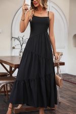 Solid Color Sleeveless Maxi Dress - Image 5