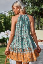 Bohemian Floral Print Sleeveless Casual Mini Dress - Image 4