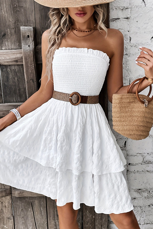 11_bf2cf43d-3039-4716-bb34-dc018edb7994.jpg Smocked Chest Bandeau Solid Casual Dress - Image 1