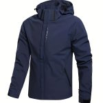 Men's Casual Hooded Waterproof Windbreaker Jacket Coat Regular Fit Coat For Spring Autumn Outdoors Hiking - Image 3