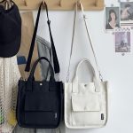 Mini Canvas Tote Bag With Top Handle, Multi Pockets Crossbody Bag, Portable Lunch Box Storage Bag - Image 13