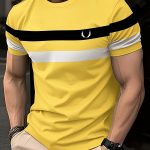 Men's Stripe Pattern Crew Neck And Short Sleeve T-shirt, Casual And Chic Tops For Summer Outdoors Activities - Image 3